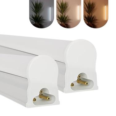 Imagem de Kit 2 Led Tubular T5 60cm 10w C/Calha Acoplada Completa Luz Forte (Branco Quente)