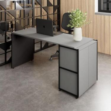 Imagem de Mesa Escrivaninha 150cm x 60cm e Armário 2 Portas F5 Office - F5 Offic