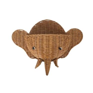 Imagem de Oikos - Cesto Organizador de Parede 60cm Elefante Textura Palha Rattan