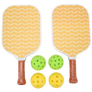 Imagem de Pickle Racket Carbon Fiber PP Pickleball Paddles e Balls Lightweight Outdoor Beach Sports Equipment com aderência confortável e cores brilhantes 2 Paddles 4 Balls