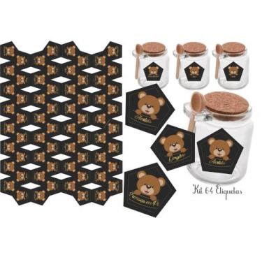 Imagem de Kit 64 Adesivos tag rotulo etiqueta 3,8X3,6CM à Prova d'Água Água para