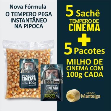 Imagem de Milho de cinema 500g + 5 sache de tempero para pipoca - lttalimentos