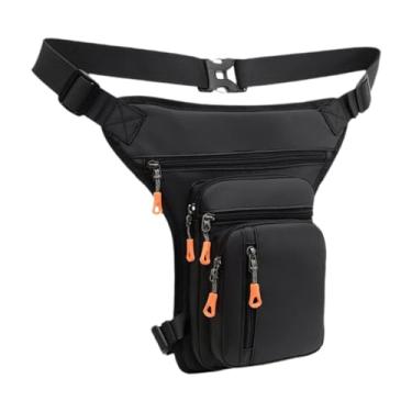 Imagem de Aymzbd Men Bolsa de cintura bolsa de ombro Fanny Pack Motorcycle Bag de bolsa de bolso de bolso de bolso de bolso para andar de bicicleta para caminhada ao, Zíper Lateral Preto