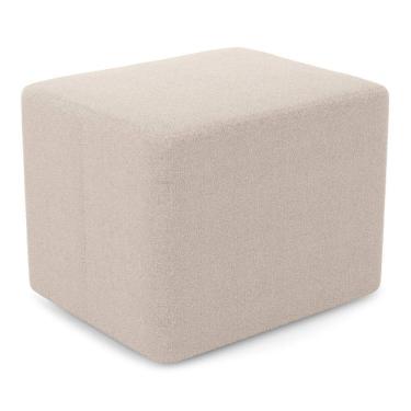 Imagem de Puff Decorativo Living Yumi Retangular 60cm Bouclê Bege - Abmaza