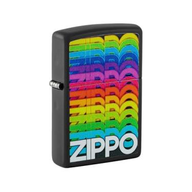 Imagem de Zippo Isqueiro de bolso preto fosco Techno Design