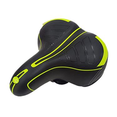 Imagem de Assento de bicicleta Unistreengh mais confortável para homens e mulheres – Sela de bicicleta grande com almofada macia melhora o conforto para mountain bike, bicicleta de estrada, híbrida, cruzeiro e bicicleta de exercícios estacionários, Green/Black