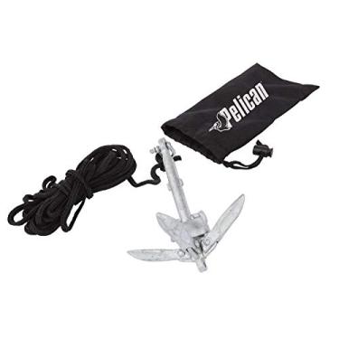 Imagem de Pelican Kit de âncora compacto – para caiaque, canoa, SUP – infláveis ou pequenos barcos – bolsa de armazenamento dobrável – ideal para pesca, caiaque, passeios de barco (700 g), cinza/preto