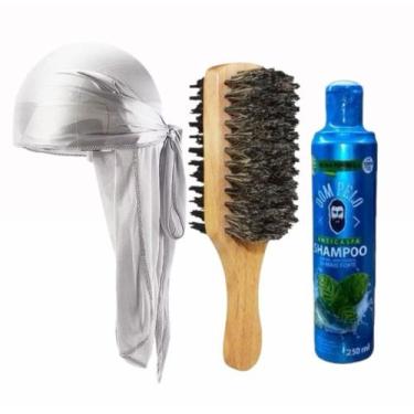 Imagem de Kit Waves 1 Durag 1 Escova Dupla E 1 Shampoo - Barbershopp62, Branco