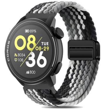 Imagem de Koazon Pulseira de relógio trançada de nylon elástico com fecho magnético compatível com smartwatch Coros Pace 3/Pace Pro, pulseira esportiva elástica macia ajustável de liberação rápida para Coros