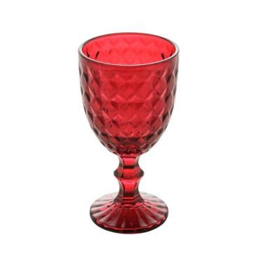 Imagem de Taça de Vidro Água Suco Roman Vermelho Wolff 345ml