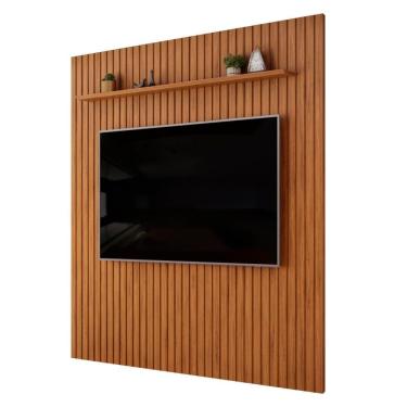 Imagem de Painel Tv 75 Pol 250cm Suspenso Ripado Noah D04 Freijó - Mpozenato