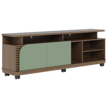 Imagem de Rack Para Sala Bancada De Tv 75 Pol 180cm Madrid C05 Amêndoa-hortelã - Mpozenato
