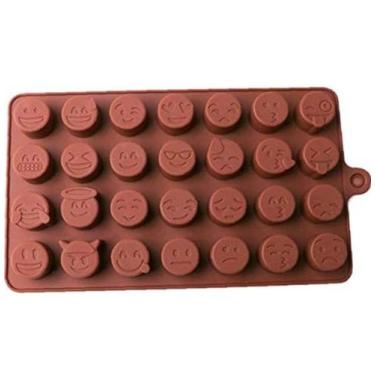 Imagem de Forminha De Silicone Para Balinhas De Gelatina Emoji - Genérica