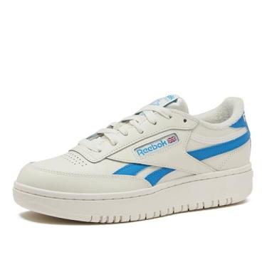 Imagem de Reebok Tênis feminino Club C Double Revenge Platform Tênis feminino moderno, Giz/Giz/Azul Essencial, 36