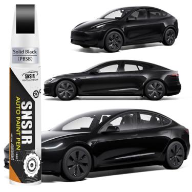 Imagem de Tinta de retoque de carro (preta sólida (PBSB)) compatível com Tesla Model Y/3/X/S, caneta de pintura de carro, reparo de arranhões, tinta de retoque dois em um, removedor de arranhões de carro