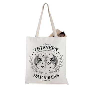 Imagem de WCGXKO TOG Inspired The Thirteen From Now Until The Darkness Claims Us Book Lover Book Bag Tote Bag, T-The Thirteen, One Size, Zíper