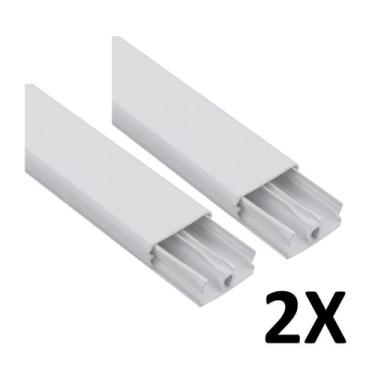 Imagem de Kit 2 Canaleta 2 Divisórias Cabos Fios Fita Dupla Face 2Mt