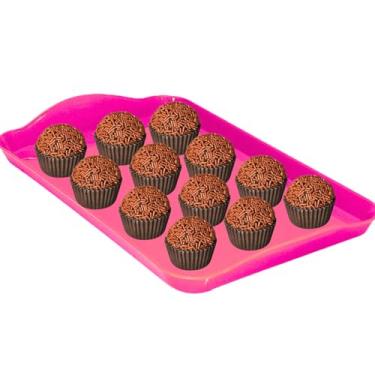 Imagem de Bandeja Neon Para Doces Docinhos Brilha na Luz Negra 33x20cm (Rosa)