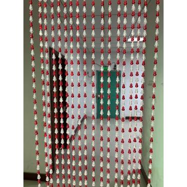 Imagem de ZiDeTang 18 fileiras de cortina de acrílico com contas de cabaça para decoração de casa, divisória de quarto, borla, janela, painel de tela para casamento, café, escritório, (99,8 cm x 194,8 cm