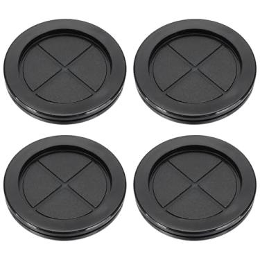 Imagem de PATIKIL Argolas de borracha de 6,5 cm, 4 peças redondas de dois lados para cabos com ilhós, organizador flexível de arame de mesa para escritório, casa, mesa, bancada, preto