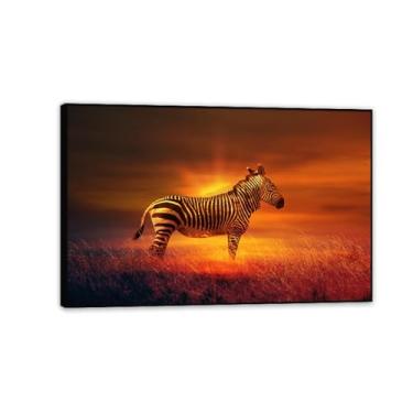 Imagem de SDYJ6GSW Imagens de animais preto e branco para decoração de parede imagem de pôr do sol vermelho impressão zebra imagem de cavalo imagem de arte de parede em tela zebra decoração de parede para sala