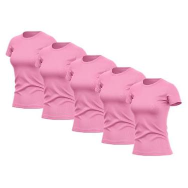 Imagem de Kit 5 Camisas Feminina Manga Curta Dry Fit Proteção Uv - Brás e Cia, P