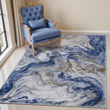 Imagem de Tapetes laváveis 3x5 para sala de estar, tapete abstrato moderno para entrada de cozinha, tapete antiderrapante, tapete resistente a manchas para sala de jantar, sala de jogos, quarto, animais de