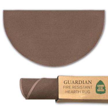 Imagem de Goods of the Woods Tapete de lareira de fibra de vidro meio redondo de 1,5 m – proteção à prova de fogo de 537 °C, certificado NFPA Classe 1, 50% mais grosso, revestimento de vinil antiderrapante