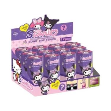 Imagem de Figuras De Anime Kawaii Labubu Caixa Surpresa 12pcs Bonecos Modelo Fof