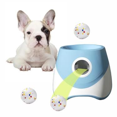 Imagem de Lançadores automáticos de bolas de brinquedo para cães, máquina lançadora de atualização, brinquedo de busca, 3 a 30 metros, ao ar livre, interno, lançador de tênis interativo com 3 bolas de ETPU para