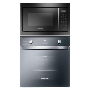 Imagem de Kit Brastemp de Embutir Forno Elétrico 84 Litros Inox Espelhado e Micr