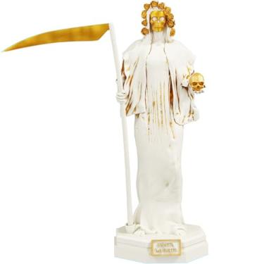 Imagem de Estátua Santa Morte Imagem Umbanda Candomblé - Santa Muerte (Cor Mármore Dourado)