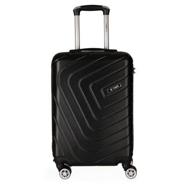 Imagem de Mala De Bordo Pequena Em Abs Yins Ys21158 Cadeado Integrado Rodas Duplas Giro 360º Preto P