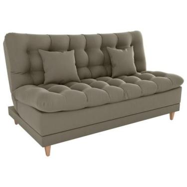 Imagem de Sofa Cama 2 Lugares 185 cm Duda Veludo Maserati Marrom Claro Milani St