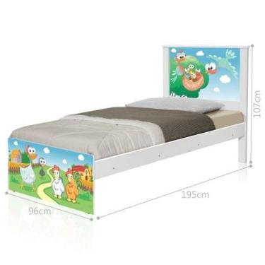 Imagem de Cama Solteiro Com Cabeceira Barcelona Fazendinha