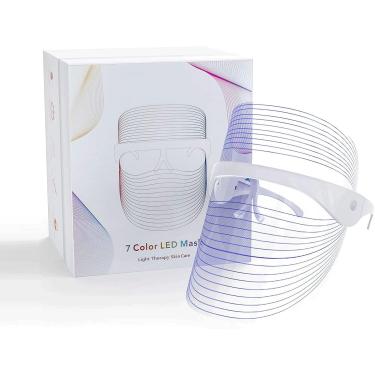 Imagem de Terapia De Luz De Máscara Facial Led, Dispositivo De Beleza De Fótons Faciais De Terapia De Luz De 7 Cores Para Rejuvenescimento Facial, Redução De Rugas, Antienvelhecimento