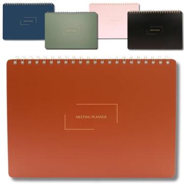 Imagem de Merely Home | Caderno de reuniões para trabalho | 21 cm x 29,8 cm | Planejador de projetos | Design simples | Vários layouts | Agenda de escritório e negócios (ferrugem, agenda de reuniões - paisagem)