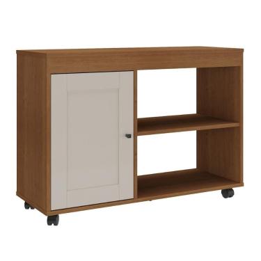 Imagem de Rack Para Tvs 42` Com 4 Rodízios Guaraci Cinamomo Off White