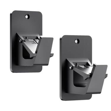 Imagem de Suportes de varão de cortina adesivos sem broca – Suportes resistentes de 13,6 kg para banheiro, quarto, cozinha, ganchos universais de varão de janela sem danos com instalação sem pregos (2 peças