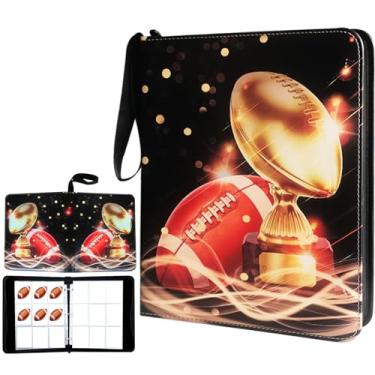 Imagem de QANYYO Pasta De Cartões Colecionáveis Com 900 Bolsos, Porta-Cartões De Futebol Com 50 Mangas Removíveis, Cabe Em 900 Cartões Esportivos, Álbum De Colecionador De Presentes Para Cartões De Futebol Com