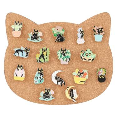 Imagem de BENECREAT Placa de cortiça para gatos, quadro de exibição de boletim de 1 cm de espessura, placa de cortiça montada na parede para armazenamento de broches, decoração de dia dos namorados, 19,8 x 17