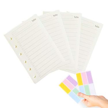 Imagem de Refil de agenda A7, 4 peças por conjunto, papel de lista completa, com etiquetas de presente, mini refis de fichário, 6 furos/papel grosso de 100 g/m²/12 x 8 cm, Harphia