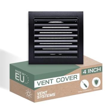 Imagem de Sistemas de Ventilação Tampa de Ventilação Ventilação de Secador e Saídas de Exaustão de Banheiro Tubo, Antracite Secador de Pernas Tampa de Abertura de Ventilação de Aba de Abertura Mantém Insetos, Pássaros e Roedores de Entrada Preto 4'' - Embalagem de (1)