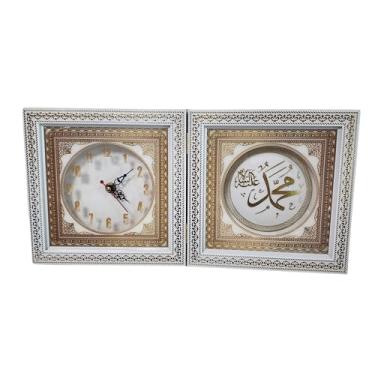 Imagem de Relógio de mesa islâmico AMN-463 design decorativo dobrável Al-Al-Alcorão caligrafia árabe casa decoração de escritório muçulmano Eid Ramadã presente (nome do profeta)