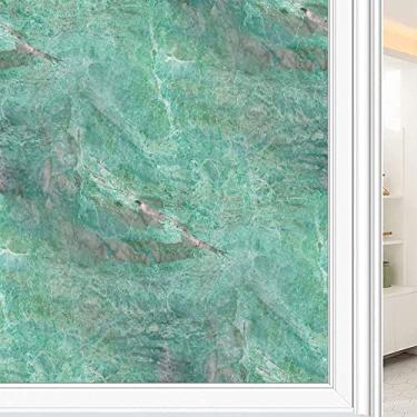 Imagem de Película de janela 3D de mármore, textura de estilo mármore, para porta de vidro, banheiro, sala de estar, L90 x C 190 cm