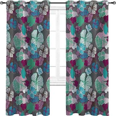 Imagem de Cortinas blackout exóticas para quarto - isolamento térmico, economia de energia e redução de ruído, tratamento de sombreamento completo cortina de isolamento de cozinha, L 236 x C 236 cm