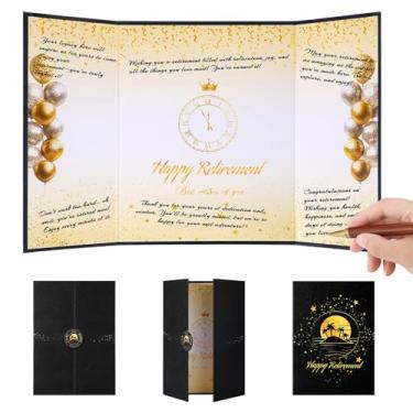 Imagem de Black Gold Happy Retirement Signature Book Party Decoration Oficialmente Retired Alternative Creative Retirement Card for Men Women Gifts for Farewell Party Supplies