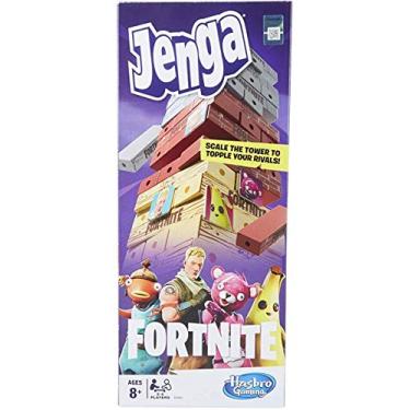 Imagem de Jogo de jogos da Hasbro Jenga: edição de Fortnite, jogo de torre empilhável em bloco de madeira para fãs de Fortnite, a partir de 8 anos