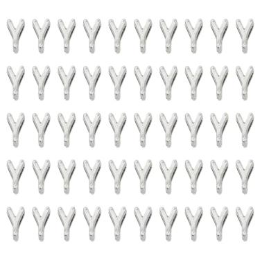 Imagem de Shapenty Berloques espaçadores de letras deslizantes de metal de liga de prata antiga para artesanato, pulseira, colar, pingente de chaveiro, joias, Natal, Ação de Graças, lembrancinhas de casamento