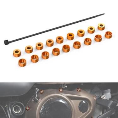 Imagem de NICECNC Anéis decorativos de parafuso de cobertura primária universal laranja compatíveis com Harley Sportster S RH1250S 2021-2024, Pan America 1250 RA1250 2021-2024, Nightster RH975 2023-2024